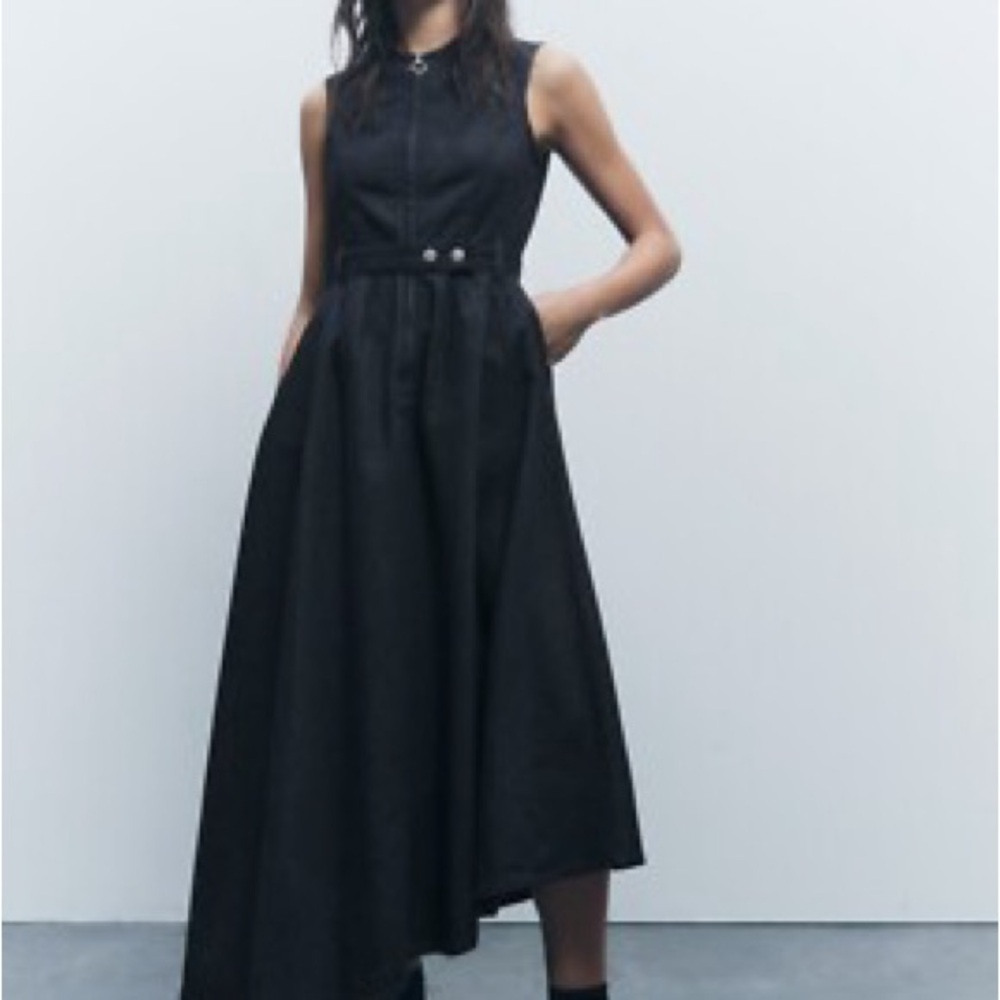 Zara Black High-Low Sleeveless Dress